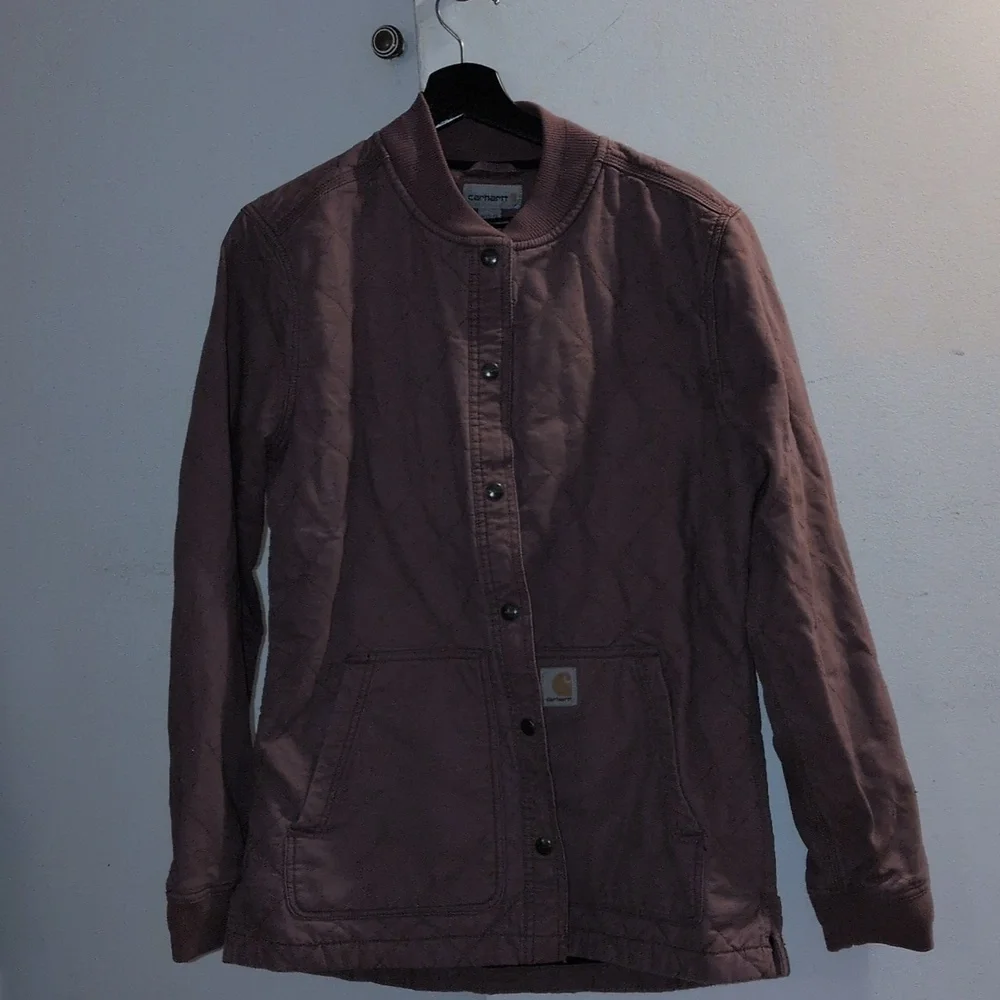 Carhartt | Women's Quilted Fleece Lined Jacket Pink Mauve Dusty Rose Size M - Picture 3 of 3
